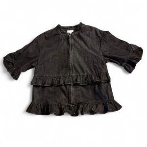 Umgee Denim Ruffle Jacket